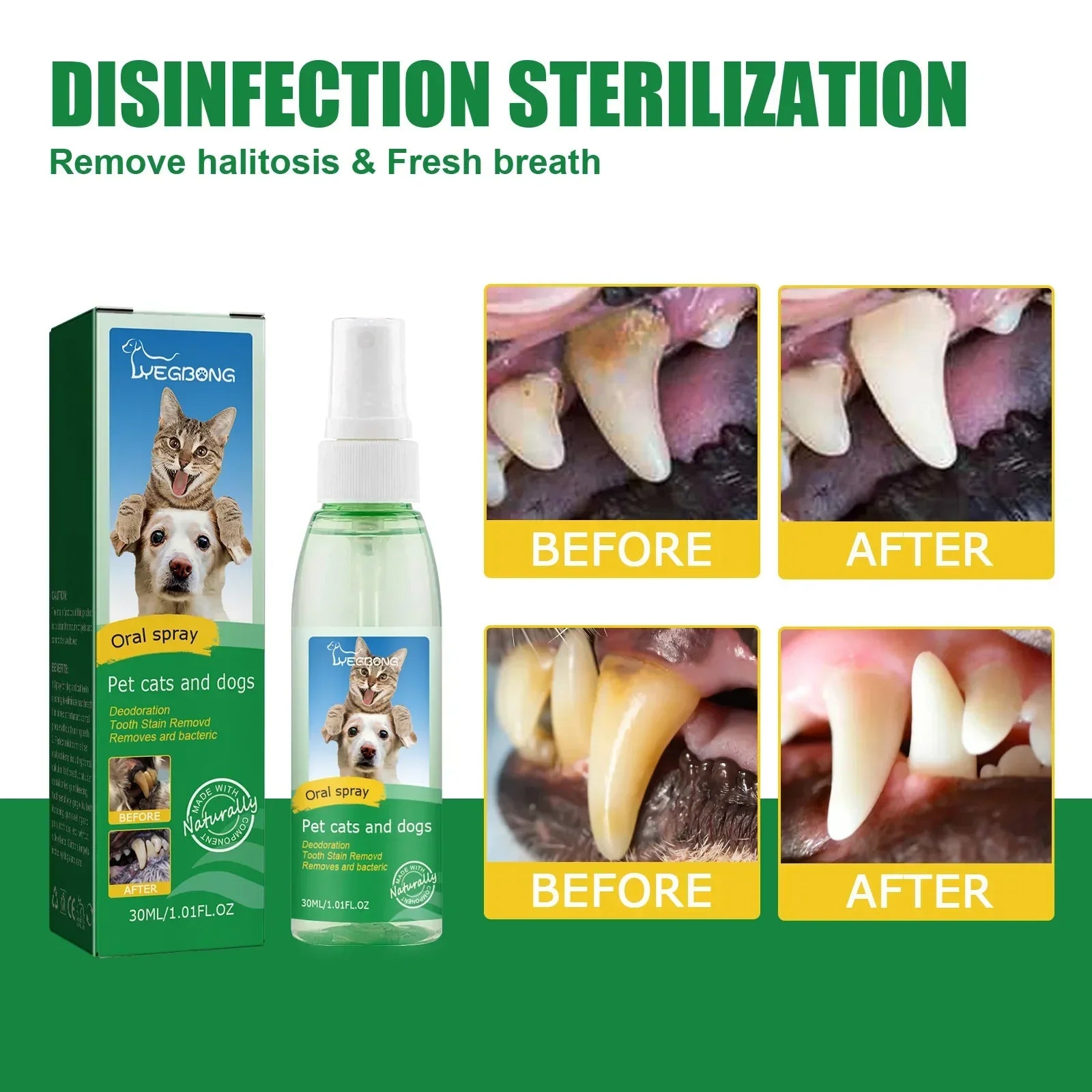 30Ml Pet Tooth Cleaner Spray for Dogs and Cats to Remove Bad Breath Mouth Cleaner Breath Fresher Spray Fresh Fragrance
