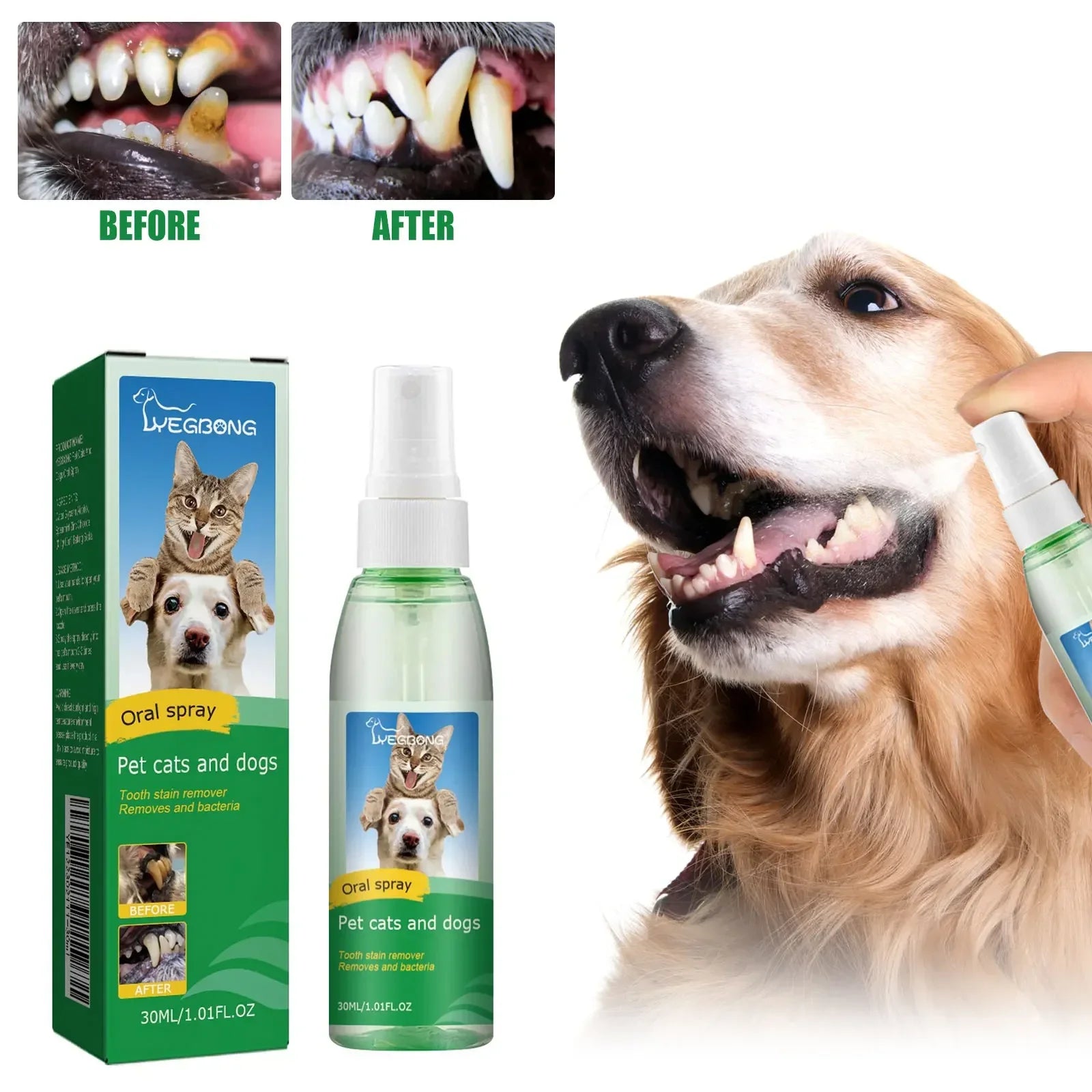 30Ml Pet Tooth Cleaner Spray for Dogs and Cats to Remove Bad Breath Mouth Cleaner Breath Fresher Spray Fresh Fragrance